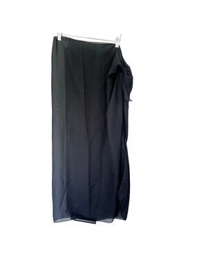 AJ Tropics (OS) Black Sheer Sarong Tie Waist Coverup / Wrap